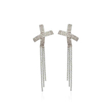 925 Sterling Silver Long Drop Earrings with Cubic Zirconia – Sparkle That Moves With You