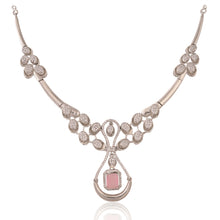 925 Sterling Silver Necklace Set with Glimmering Cubic Zirconia