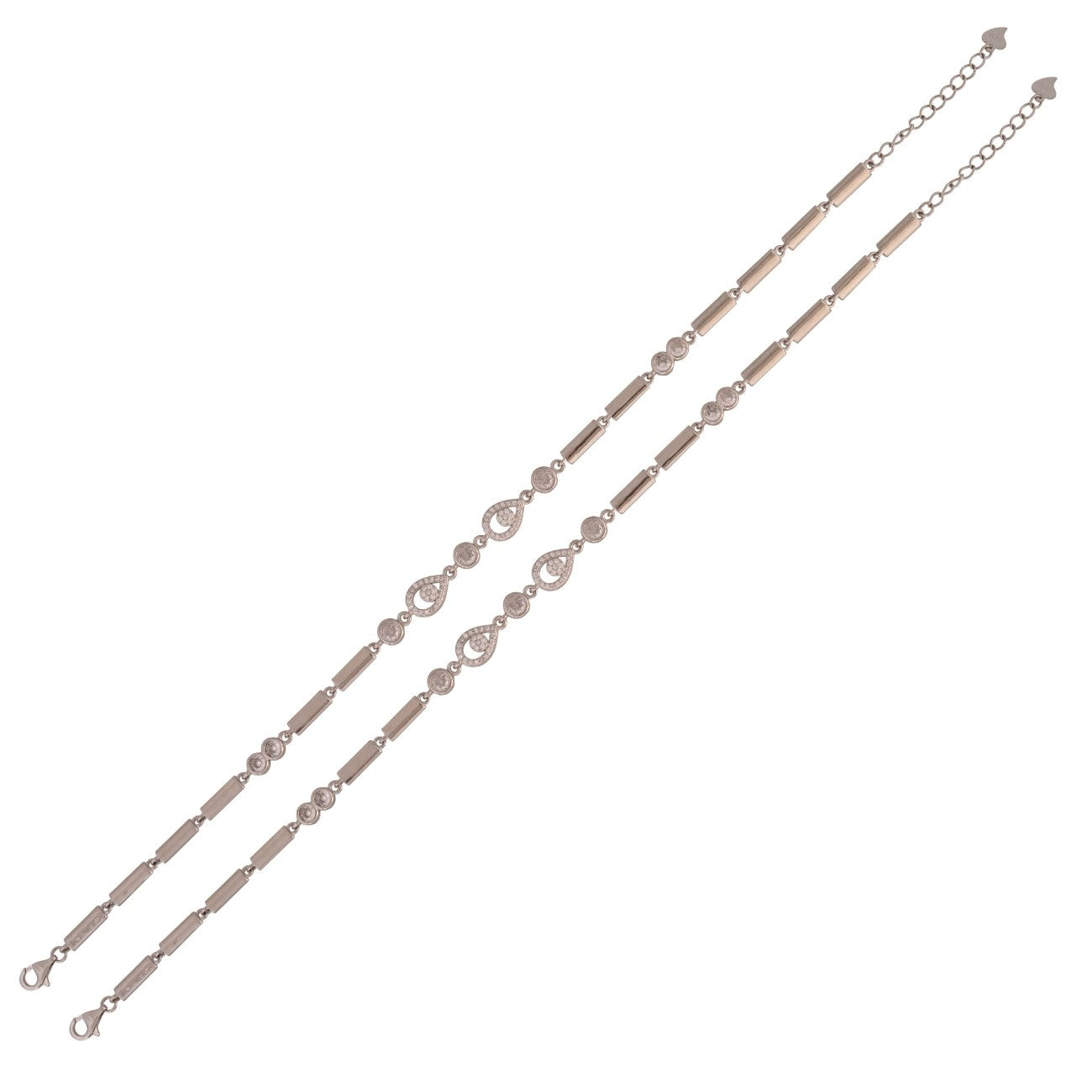925 Sterling Silver Sparkle Anklets with Teardrop Cubic Zirconia – Grace for Every Step