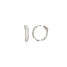Baguette Cut Cubic Zirconia Hoop Earrings in 925 Sterling Silver