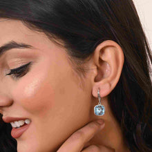 Blue Cubic Zirconia 925 Sterling Silver Drop Earrings – Timeless Grace with a Modern Twist-Model