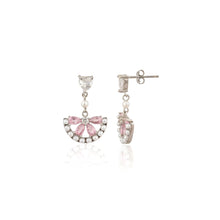 Blush Bloom Drop Earrings in 925 Sterling Silver with Cubic Zirconia – Elegant, Feminine & Sparkling