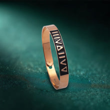 Bold Roman-Inspired Black Enamel 925 Sterling Silver Bracelet – Where Statement Meets Sophistication-BG