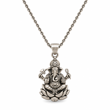 Oxidised Lord Ganesha Pendant in 925 Sterling Silver