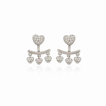 Chic 925 Sterling Silver Heart Drop Earrings with Cubic Zirconia – For the Love of Sparkle