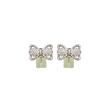Chic Bow-Tie Cubic Zirconia Earrings in 925 Sterling Silver