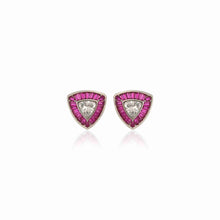 Crimson Petals Sterling Silver Earrings