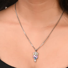 owl shaped sterling silver pendant for women