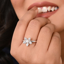 Floral 925 Sterling Silver Ring with Cubic Zirconia & Pearl – A Touch of Nature’s Elegance
