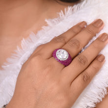 Bold 925 Sterling Silver Cocktail Ring with Pink Accents & Cubic Zirconia – Make Every Moment Sparkle