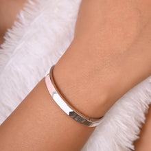 Elegant 925 Sterling Silver Cuff Bracelet with Cubic Zirconia and Soft Enamel Inlays