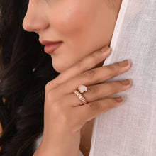 Rose Gold Heart Spiral Ring in 925 Sterling Silver – A Twist of Love & Sparkle