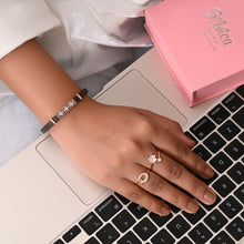 Rose Gold-Toned 925 Sterling Silver Bracelet with Cubic Zirconia – Where Strength Meets Sparkle