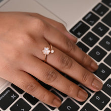 Rose Gold Plated Clover Ring in 925 Sterling Silver – A Lucky Charm with a Sparkle Twist