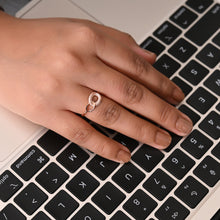 Rose Gold-Plated Silver Forever Linked Forever Loved Circle Ring with Cubic Zirconia