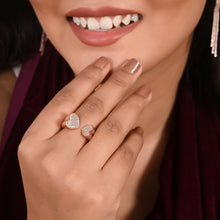 Rose Gold Heartbeat Open Ring in 925 Sterling Silver with Cubic Zirconia – A Little Sparkle, A Lot of Love