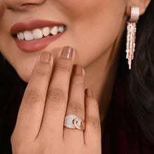Rose Gold-Plated Silver Ring with Cubic Zirconia – A Sparkling Symbol of Style & Connection