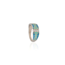 Ocean Tides 925 Sterling Silver Ring with CZ Stones – A Wave of Color and Sparkle