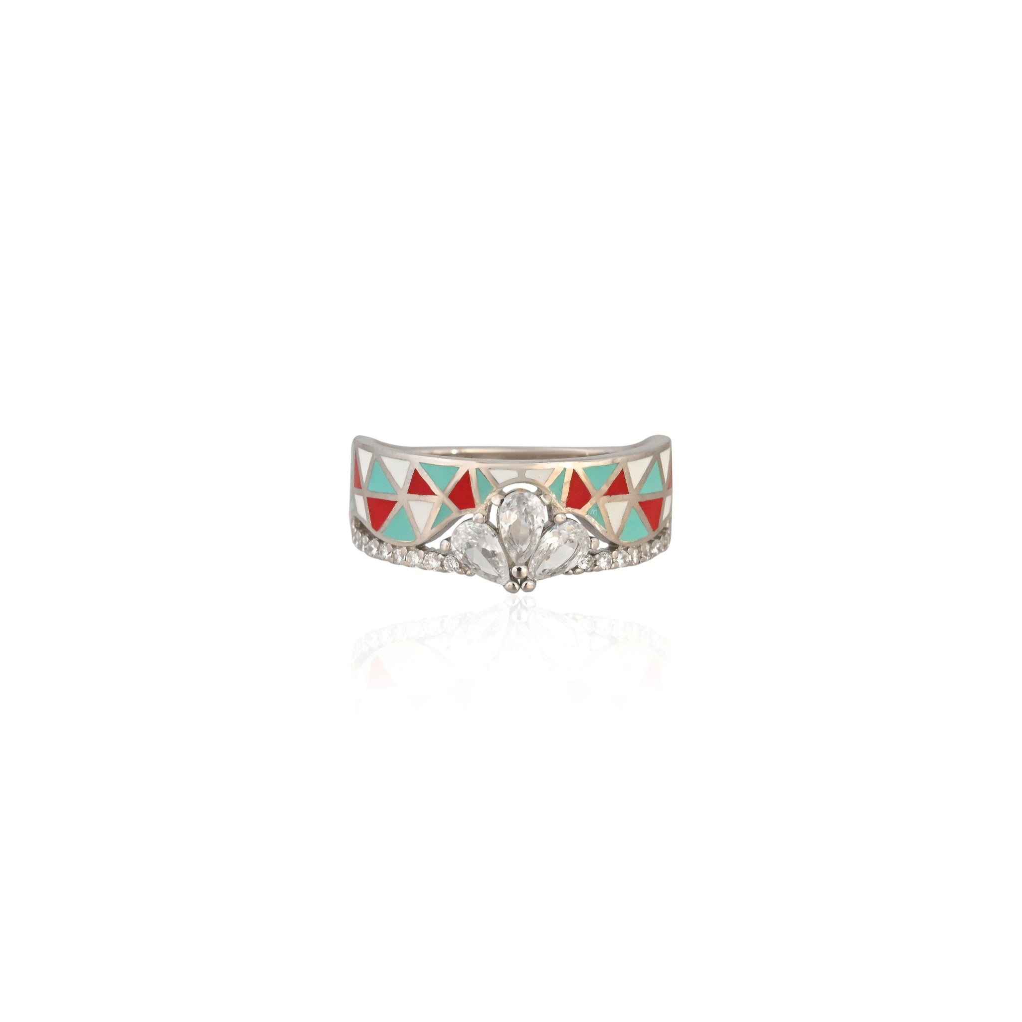 Radiant Mirage 925 Sterling Silver Ring with Cubic Zircon – Where Geometry Meets Grace