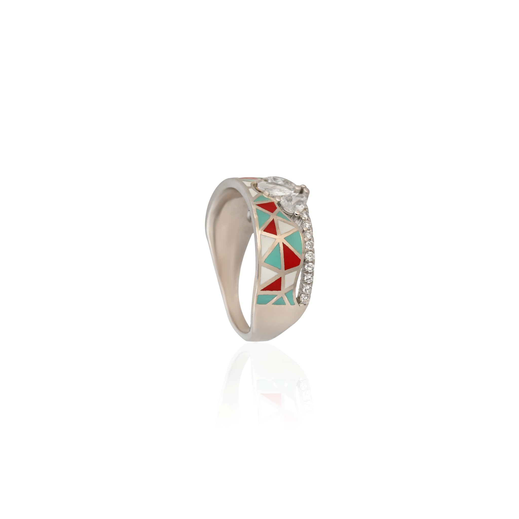 Radiant Mirage 925 Sterling Silver Ring with Cubic Zircon – Where Geometry Meets Grace