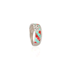 Blossom Mosaic Cubic Zircon 925 Sterling Silver Ring – A Burst of Color and Sparkle for Your Everyday Glow