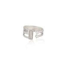 Modern Spark 925 Sterling Silver Open Ring with Cubic Zirconia – Where Minimal Meets Magical