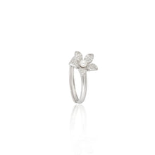 Floral 925 Sterling Silver Ring with Cubic Zirconia & Pearl – A Touch of Nature’s Elegance
