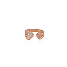 Rose Gold Heartbeat Open Ring in 925 Sterling Silver with Cubic Zirconia – A Little Sparkle, A Lot of Love