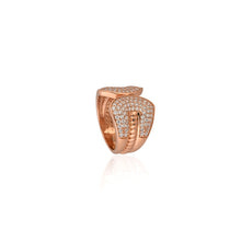 Chunky Rose Gold-Plated Silver Ring with Cubic Zirconia – Bold, Brilliant & Beautifully You