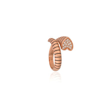 Rose Gold Heart Spiral Ring in 925 Sterling Silver – A Twist of Love & Sparkle