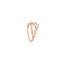 Twilight Star Rose Gold-Plated 925 Sterling Silver Ring – A Celestial Charm in Cubic Zirconia & Pearls