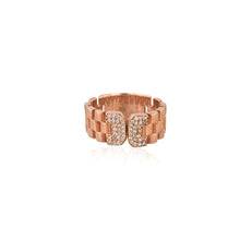 Bold Luxe Rose Gold-Plated Silver Ring with Cubic Zirconia – Where Statement Meets Sparkle