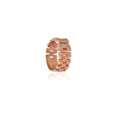 Bold Luxe Rose Gold-Plated Silver Ring with Cubic Zirconia – Where Statement Meets Sparkle