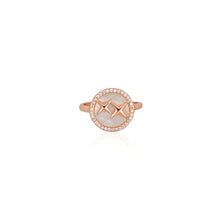 Celestial Starburst Ring in Rose Gold Plated 925 Sterling Silver with Cubic Zirconia