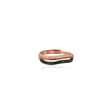 Rose Gold Dual-Tone 925 Sterling Silver Ring with Cubic Zirconia – Bold Elegance Meets Everyday Sparkle