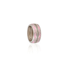 Blush Bloom Pink Enamel & Cubic Zirconia 925 Sterling Silver Band Ring