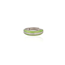 Lime Luxe Curve 925 Sterling Silver Ring with Cubic Zirconia