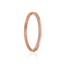 Sleek Rose Gold-Plated 925 Sterling Silver Bangle with Cubic Zirconia – Everyday Elegance, Effortless Sparkle