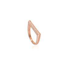 Double Row Cubic Zirconia Band Ring in Rose Gold Finish on 925 Sterling Silver