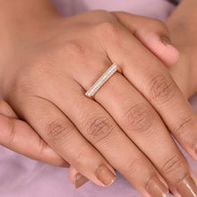 Double Row Cubic Zirconia Band Ring in Rose Gold Finish on 925 Sterling Silver-Model