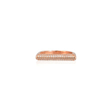 Double Row Cubic Zirconia Band Ring in Rose Gold Finish on 925 Sterling Silver