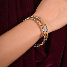 Dual-Tone Bangles in 925 Sterling Silver for Daily Wear-Model