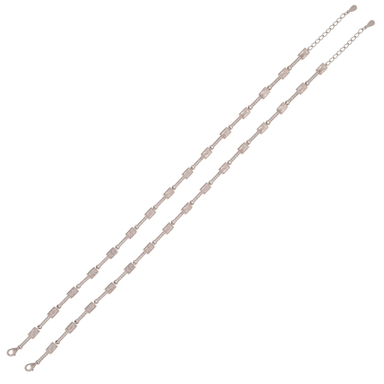 Elegant 925 Sterling Silver Anklets with Cubic Zirconia – A Modern Classic for Your Ankles