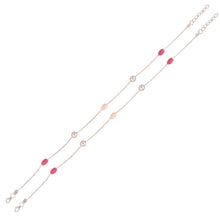 Elegant 925 Sterling Silver Anklets with Peach & Pink Cubic Zirconia – A Delicate Touch of Sparkle for Your Every Step
