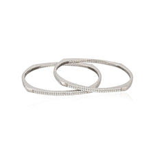 Elegant 925 Sterling Silver Bangles Embellished with Cubic Zirconia