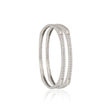 Elegant 925 Sterling Silver Bangles Embellished with Cubic Zirconia