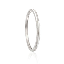 Elegant 925 Sterling Silver Cubic Zirconia Bangle Bracelet