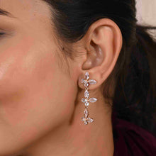 Elegant 925 Sterling Silver Cubic Zirconia Dangle Earrings – Sparkle That Speaks Volumes-Model