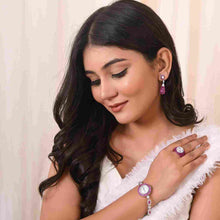 Elegant 925 Sterling Silver Women’s Quartz Watch with Cubic Zirconia and Pink Accents – Timeless Sparkle on Your Wrist-Model