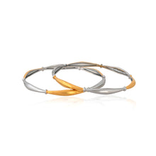 Elegant Dual-Tone 925 Sterling Silver Bangles – Effortless Style in Every Twist